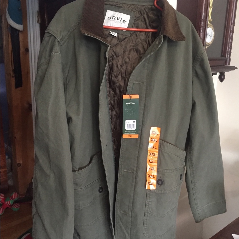 Orvis Men’s Barn Coat Khaki Green New With Tag xxl